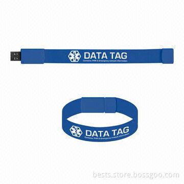 Wristband USB Flash Drives for Promotional, Various Capacities and Colors are Available